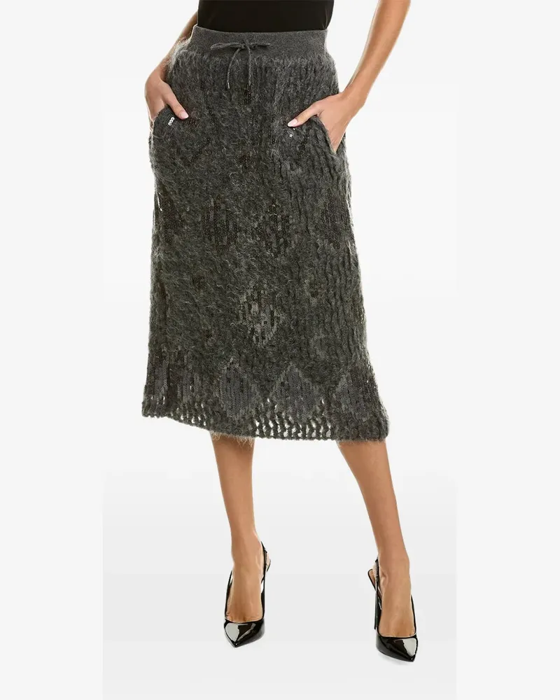 Brunello Cucinelli sequin-embellished midi skirt - Grau Grau