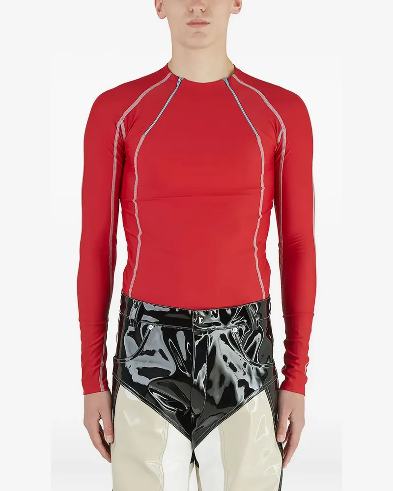 GmbH Ande zip-detail long-sleeve T-shirt - Rot Rot