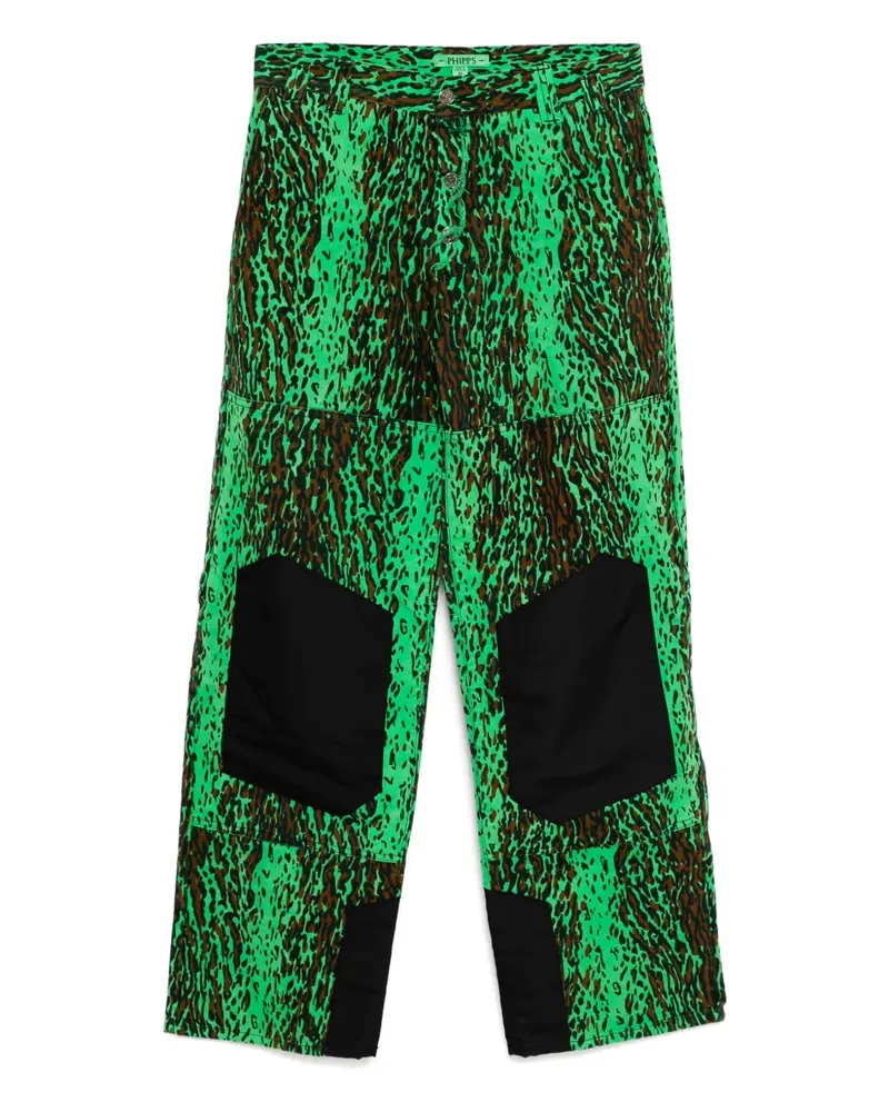 Stain Shade Hose mit Leoparden-Print - Grün Grün