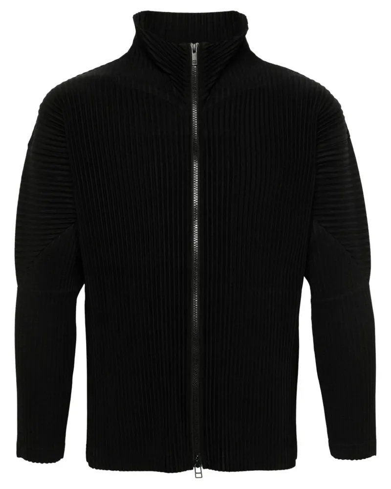 Issey Miyake Plissierte Jacke - Schwarz Schwarz