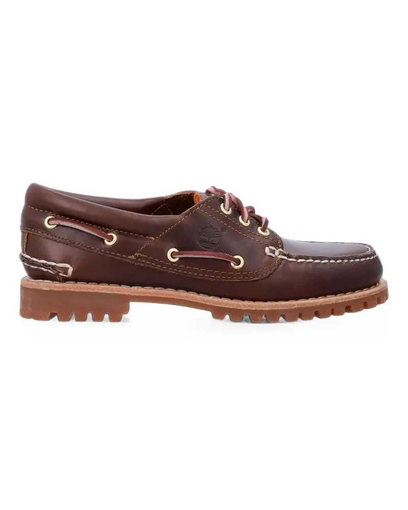 Timberland Authentic 3-Eye logo-print boat shoes - Braun Braun