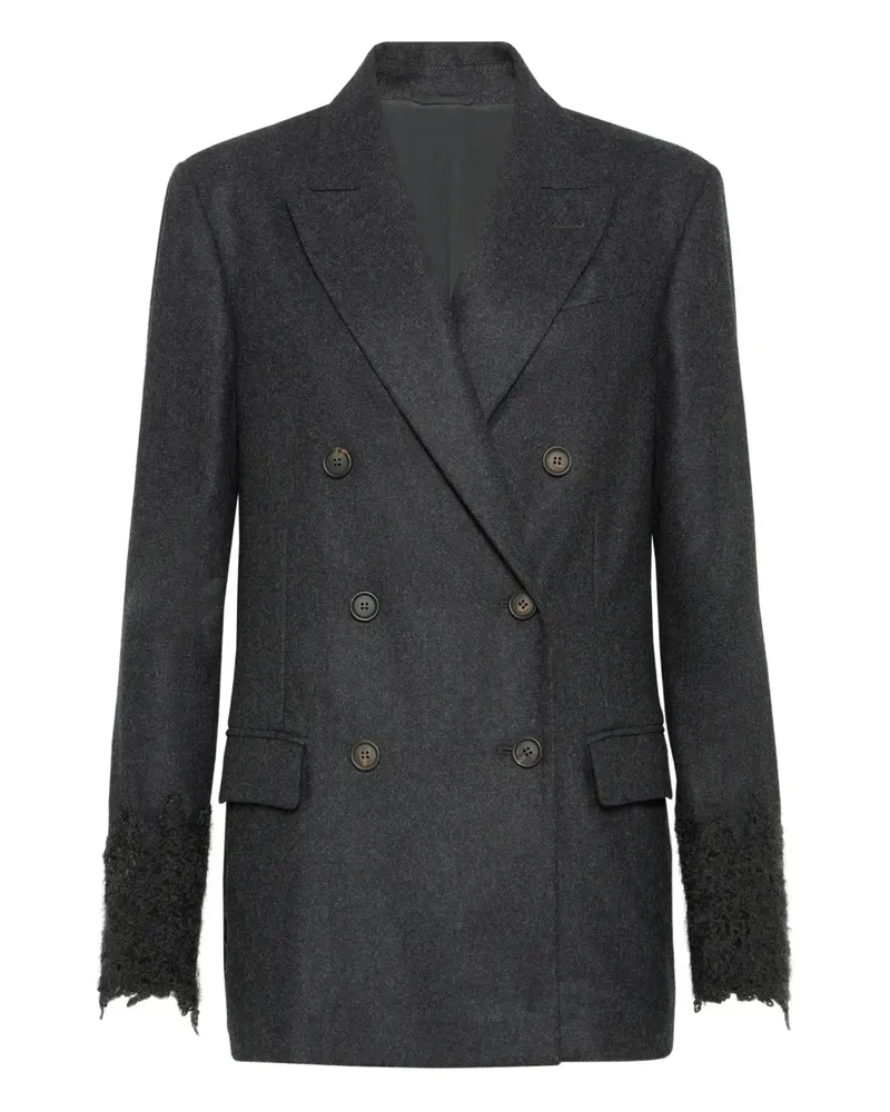 Brunello Cucinelli Doppelreihiger Blazer - Grau Grau