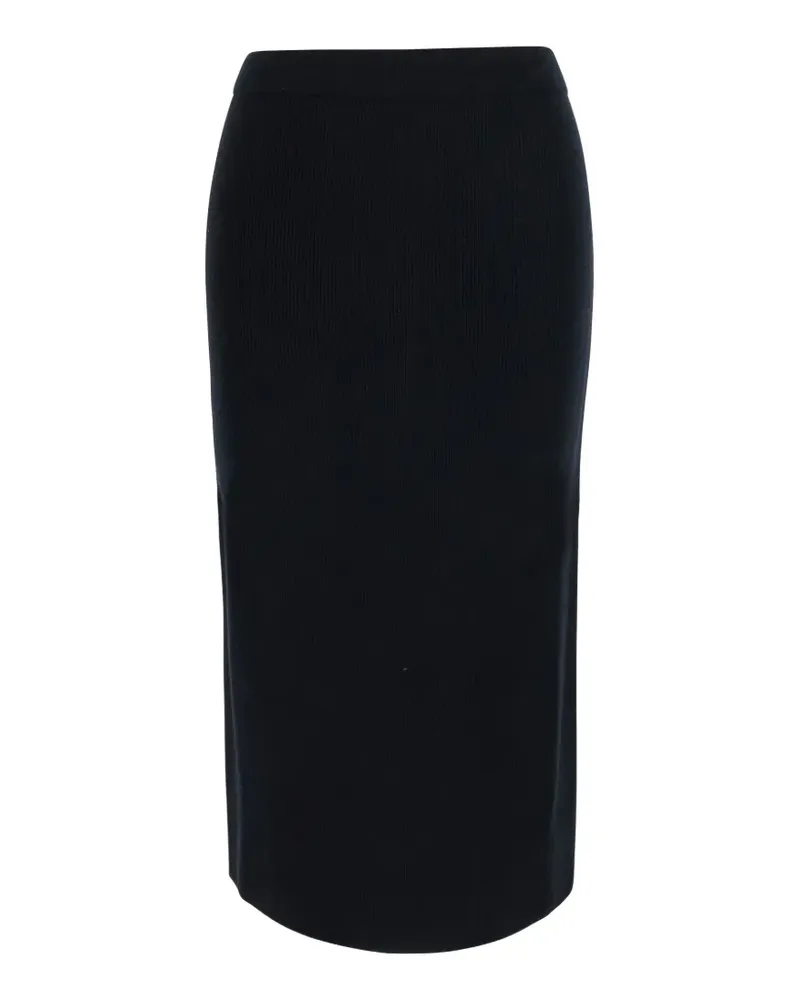 Max Mara Gerippter Midirock - Schwarz Schwarz