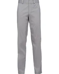 Prada Schmale Popeline-Hose Grau