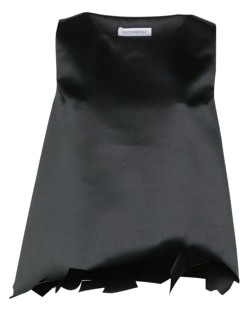 Viktor & Rolf Top mit offenem Saum - Schwarz Schwarz