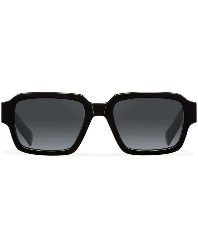 Prada Sonnenbrille mit eckigem Gestell - Schwarz Schwarz