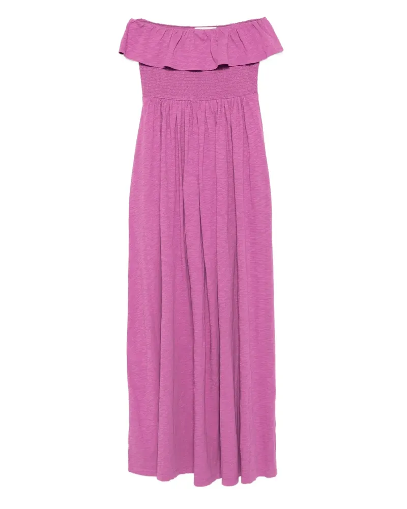 ba&sh Schulterfreies Viky Gesmoktes Kleid - Violett Violett