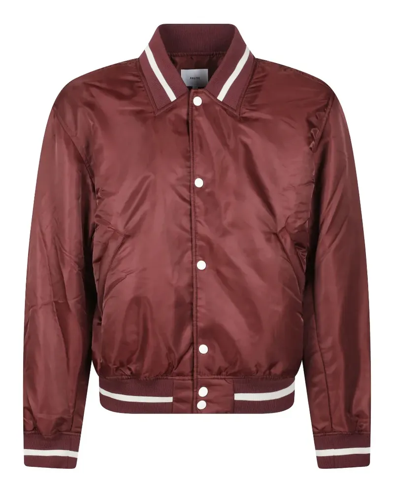 RHUDE logo-print striped-trim jacket - Rot Rot