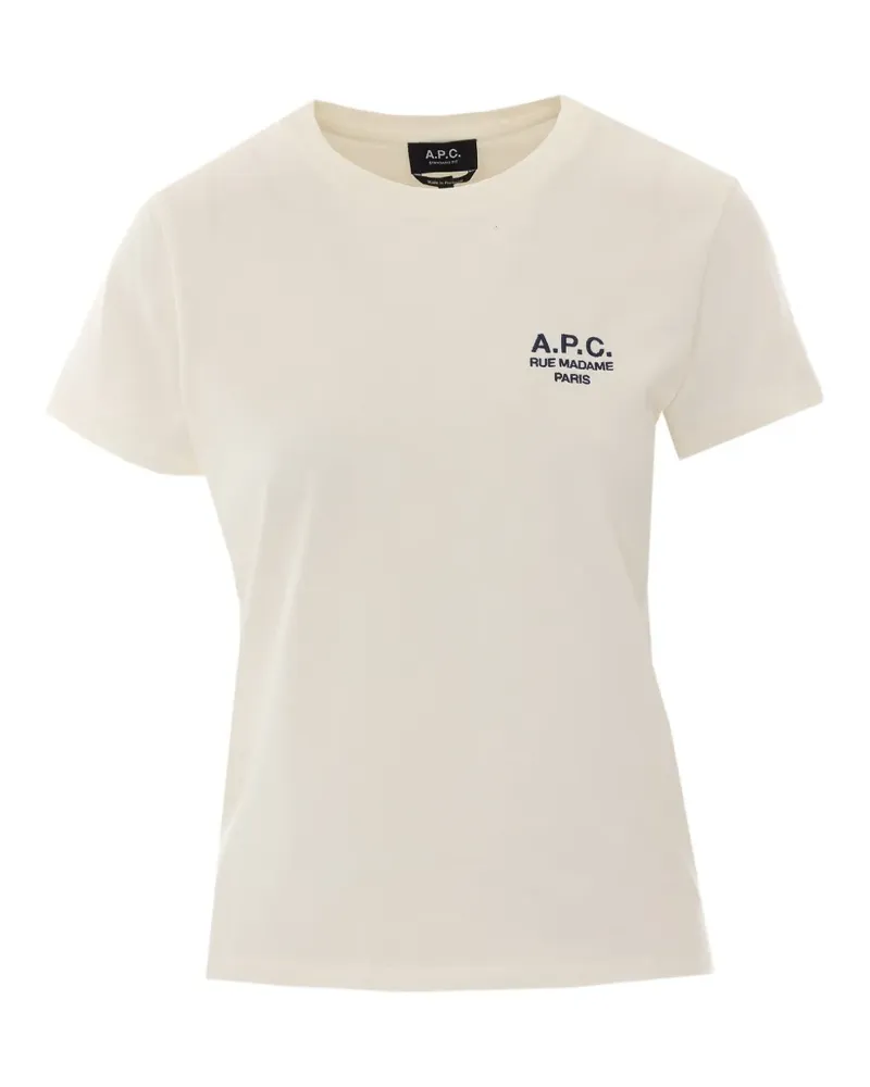 A.P.C. T-Shirt mit Rue Madame-Stickerei - Nude Nude