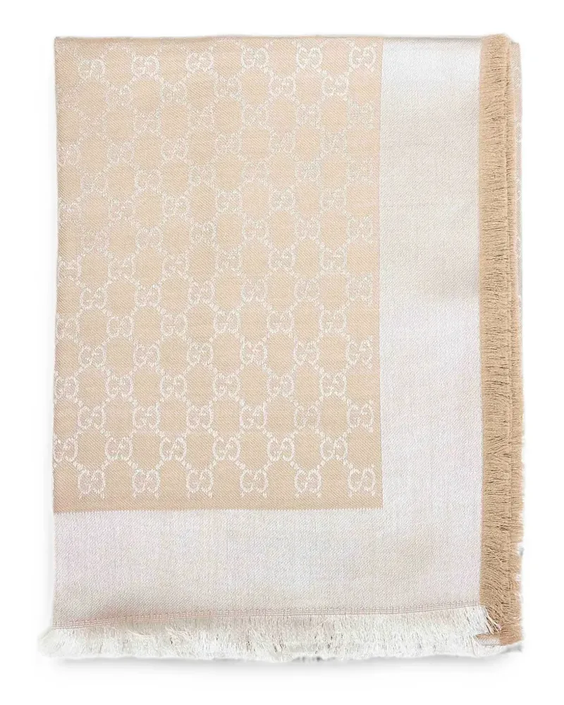 Gucci GG jacquard fringed scarf - Nude Nude