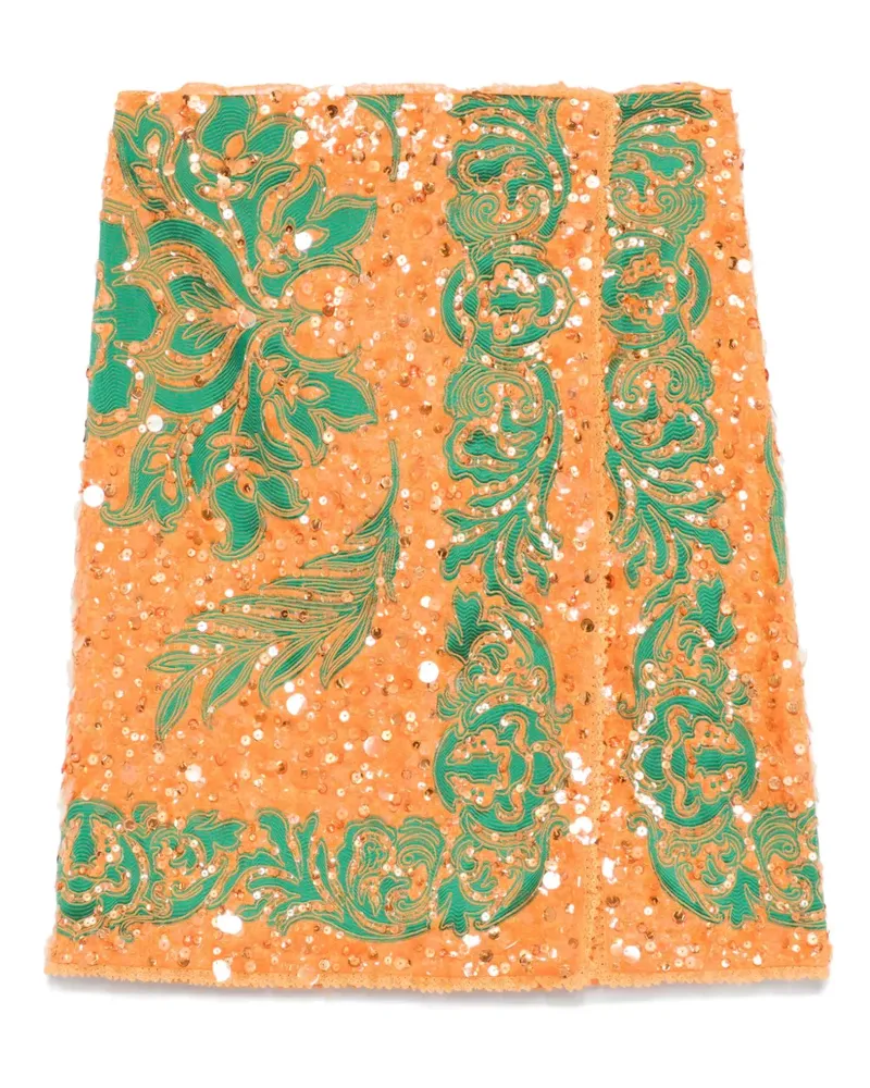 Etro Minirock mit Pailletten - Orange Orange