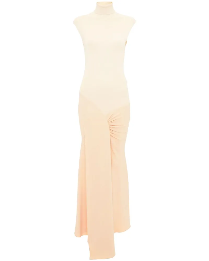 Victoria Beckham Gestricktes Maxikleid mit angeschnittenen Ärmeln - Nude Nude