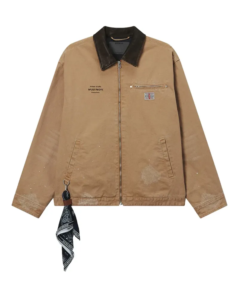 Musium Div. Jacke im Workwear-Look mit Schalanhänger - Nude Nude