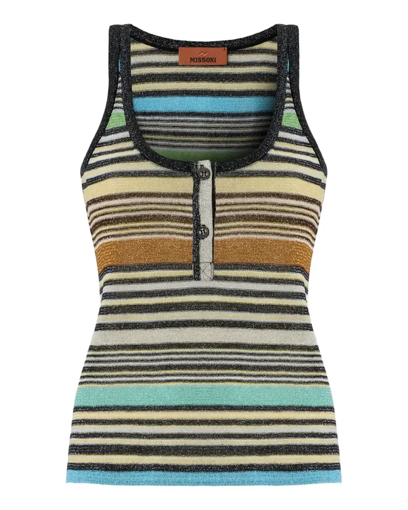 Missoni Gestreiftes Tanktop im Metallic-Look - Blau Blau