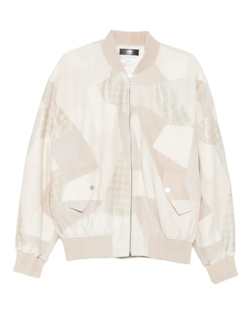 Amiri patchwork bomber jacket - Nude Nude