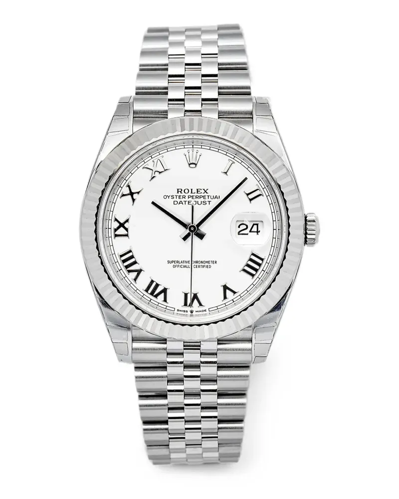 Rolex Datejust fluted bezel 41mm watch - Weiß Weiß