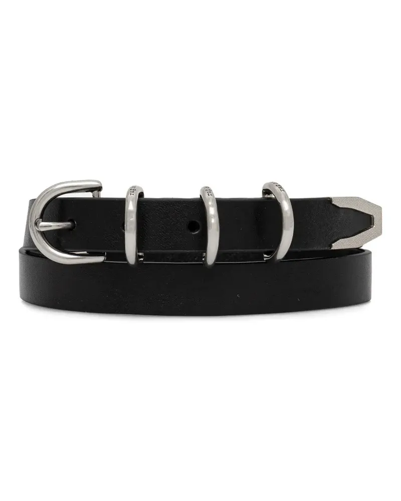 Rag & Bone Gürtel mit drei Ringen - Schwarz Schwarz