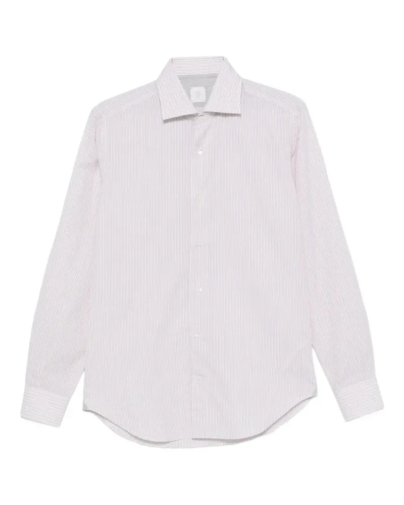 Eleventy striped-pattern spread-collar shirt - Weiß Weiß