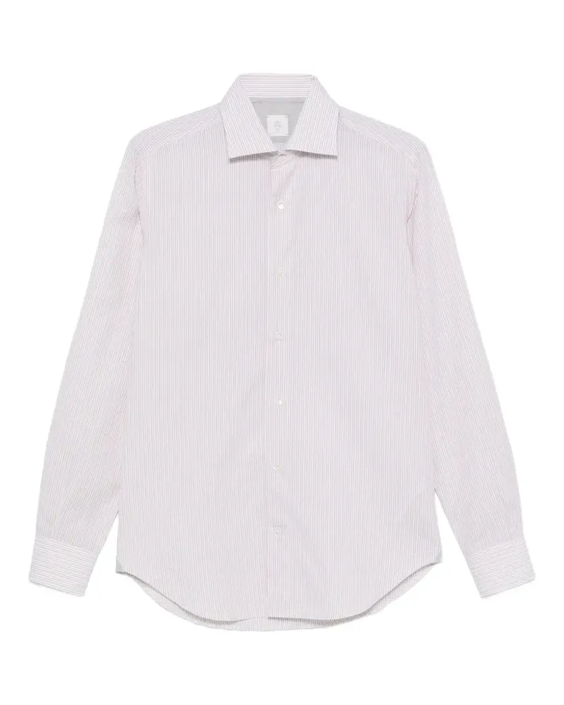 Eleventy striped-pattern spread-collar shirt - Weiß Weiß