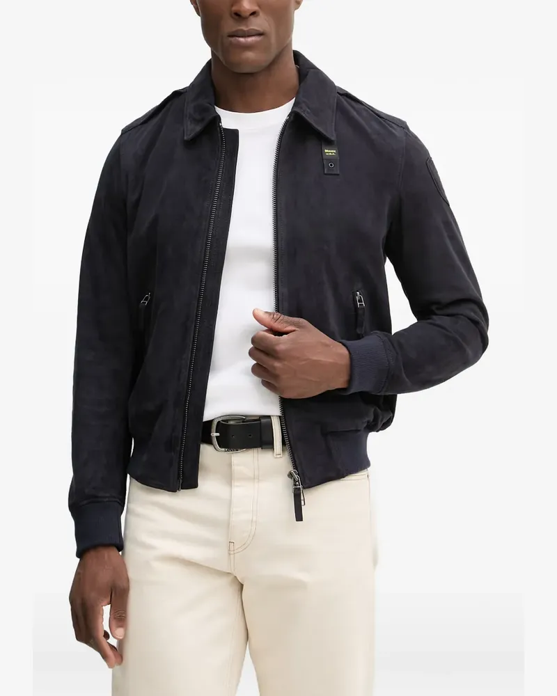 Blauer Allen zip-fastening collared jacket Blau