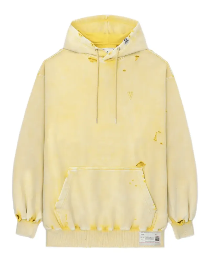 MIHARAYASUHIRO Hoodie in Distressed-Optik - Gelb Gelb