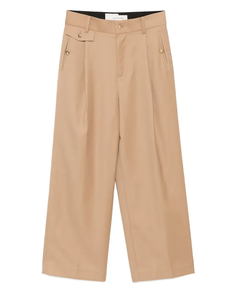 Feng Chen Wang Slashed Hose mit weitem Bein - Braun Braun