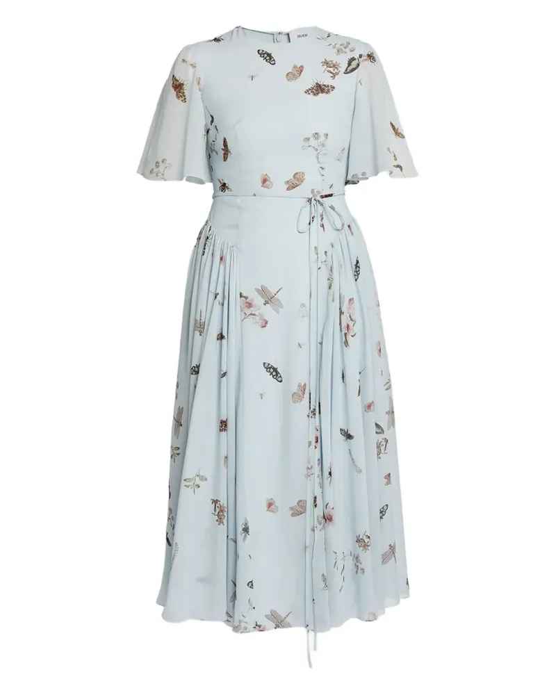 Erdem Midikleid mit Print-Detail - Blau Blau