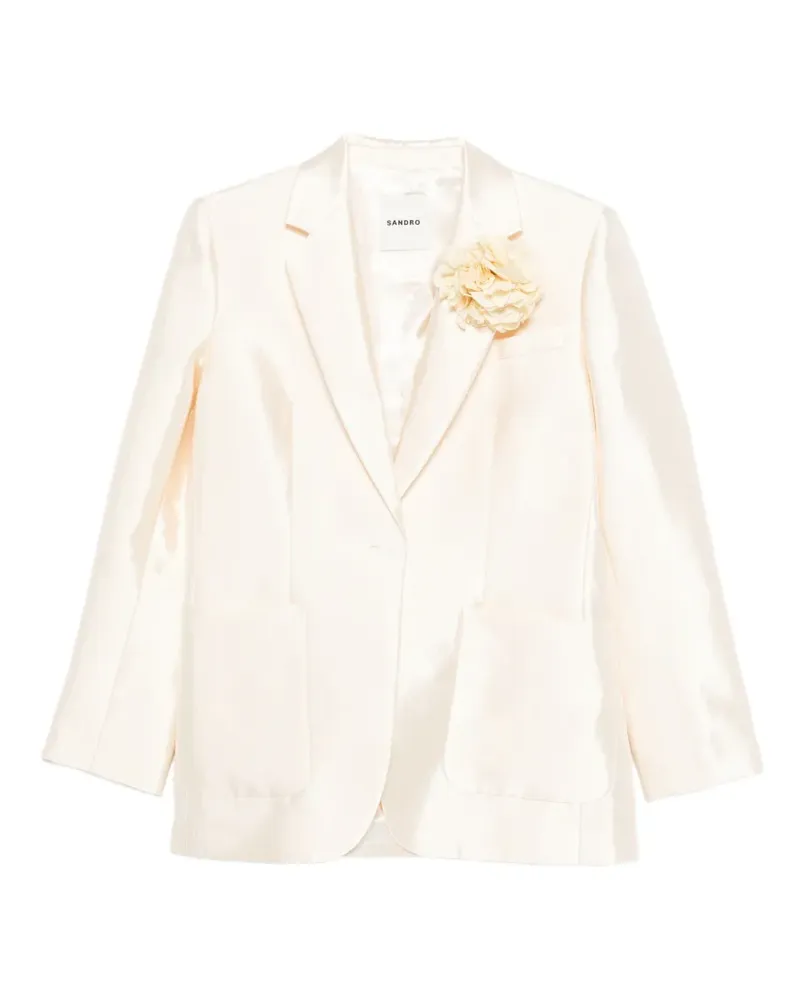 Sandro Myrella Blazer mit Blumenapplikation - Nude Nude