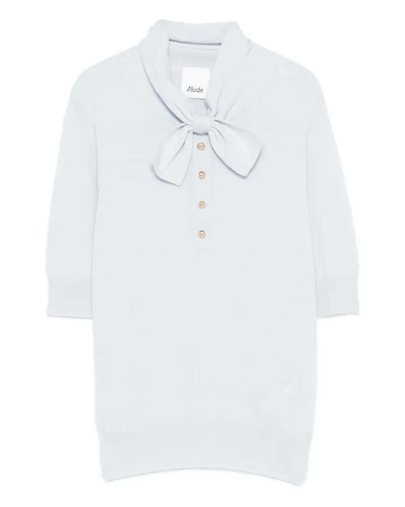 ALLUDE bow-detail buttoned polo top - Blau Blau