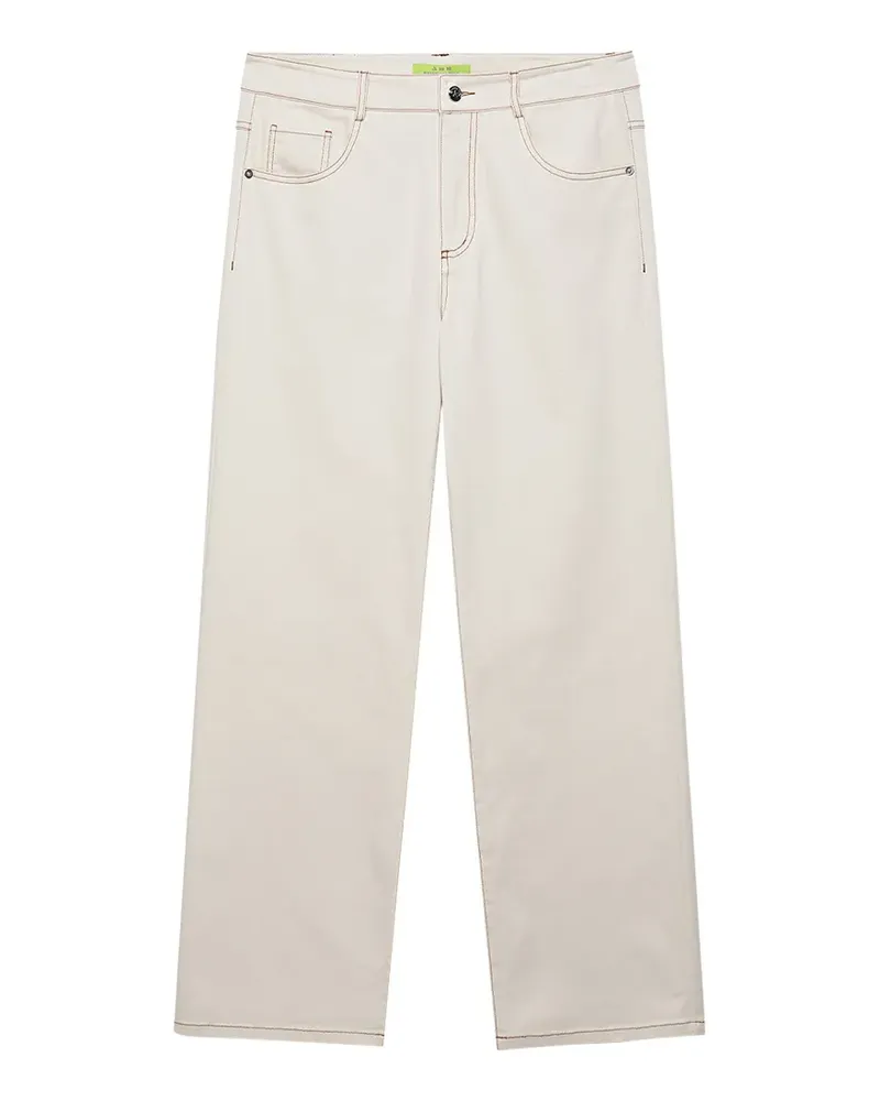 Shanghai Tang Tang Jeans mit Kontrastnähten - Weiß Weiß
