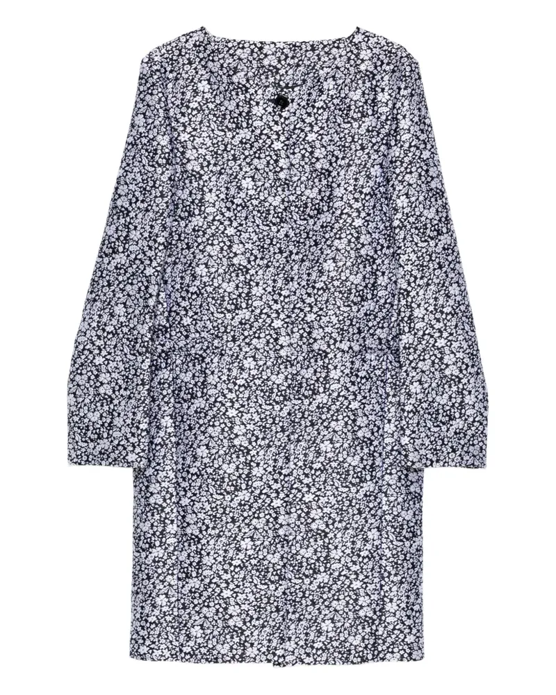 Totême Kragenloser Mantel mit Blumen - Schwarz Schwarz