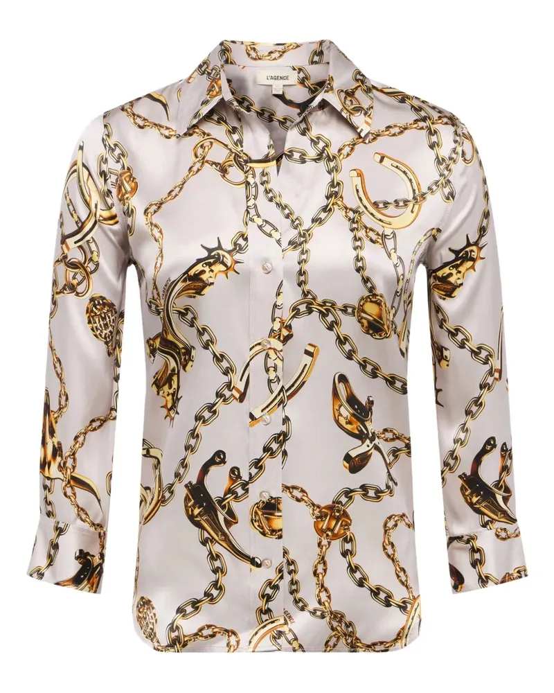 L'Agence Dani Bluse aus Seide - Grau Grau