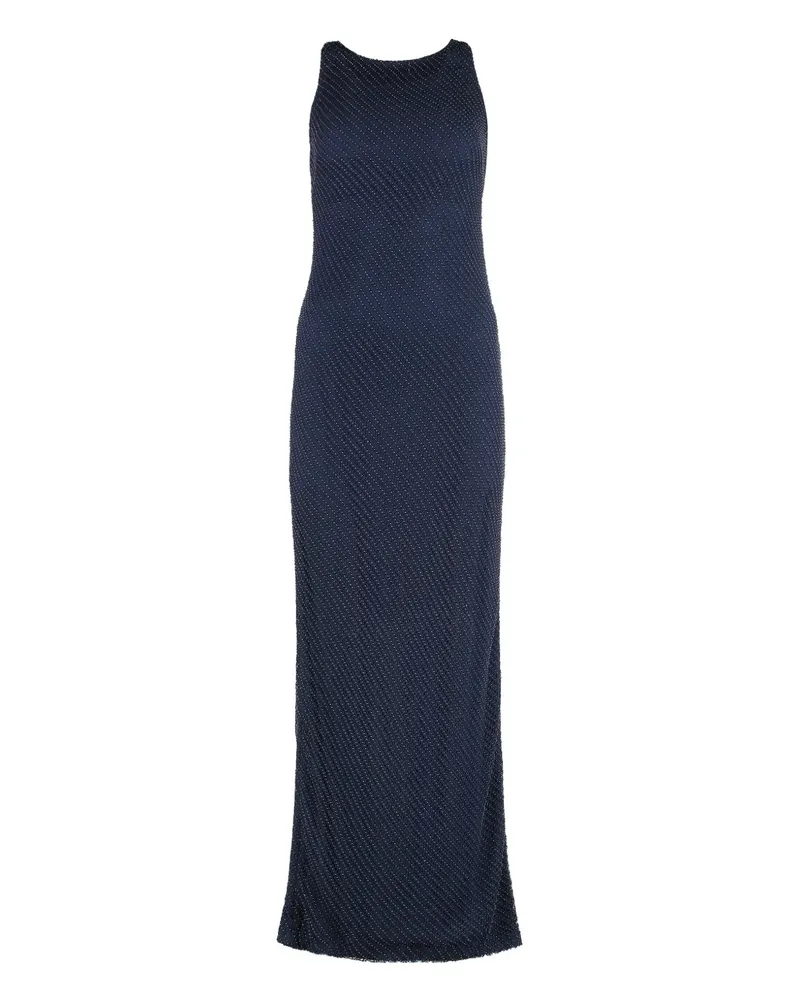Ralph Lauren Maxikleid mit Perlen - Blau Blau