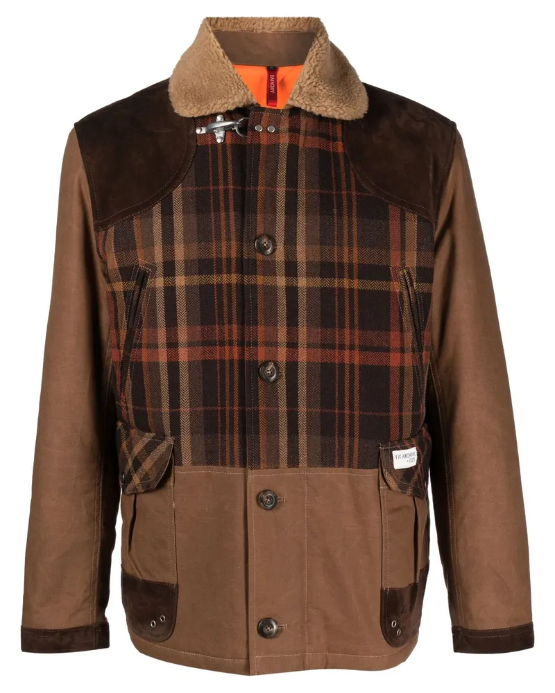 Fay Jacke mit Karomuster - Braun Braun