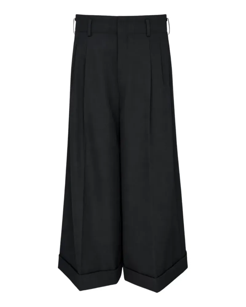 Comme des Garçons Palazzohose mit Umschlag - Schwarz Schwarz