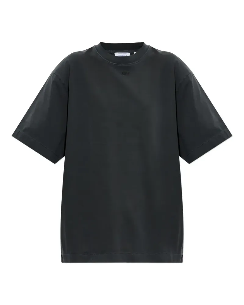 OFF-WHITE T-Shirt mit Logo-Stickerei - Schwarz Schwarz