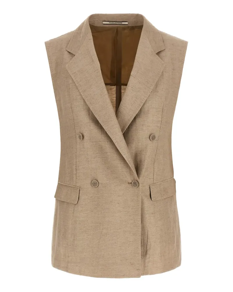Tagliatore Doppelreihige Bernice Weste mit Klappentasche - Nude Nude