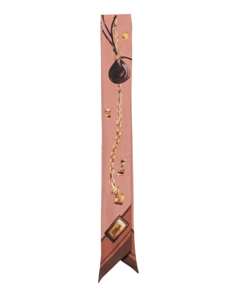 Chloé Seidenschal mit grafischem Print - Rosa Rosa