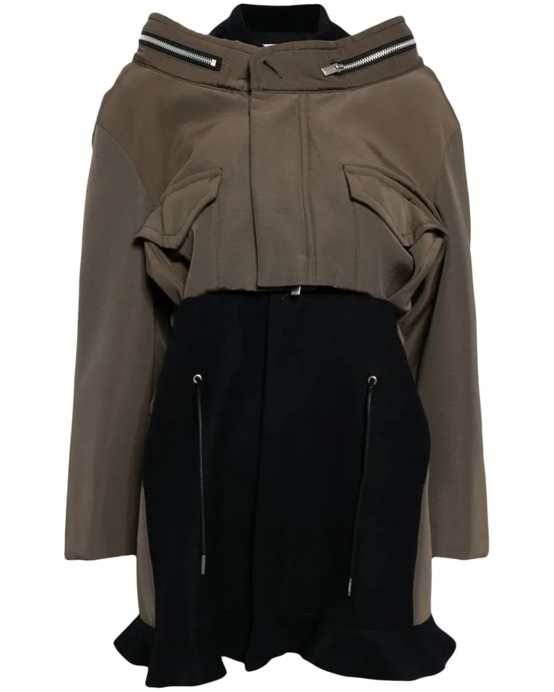 Sacai Kleid aus Melton-Wolle - Braun Braun