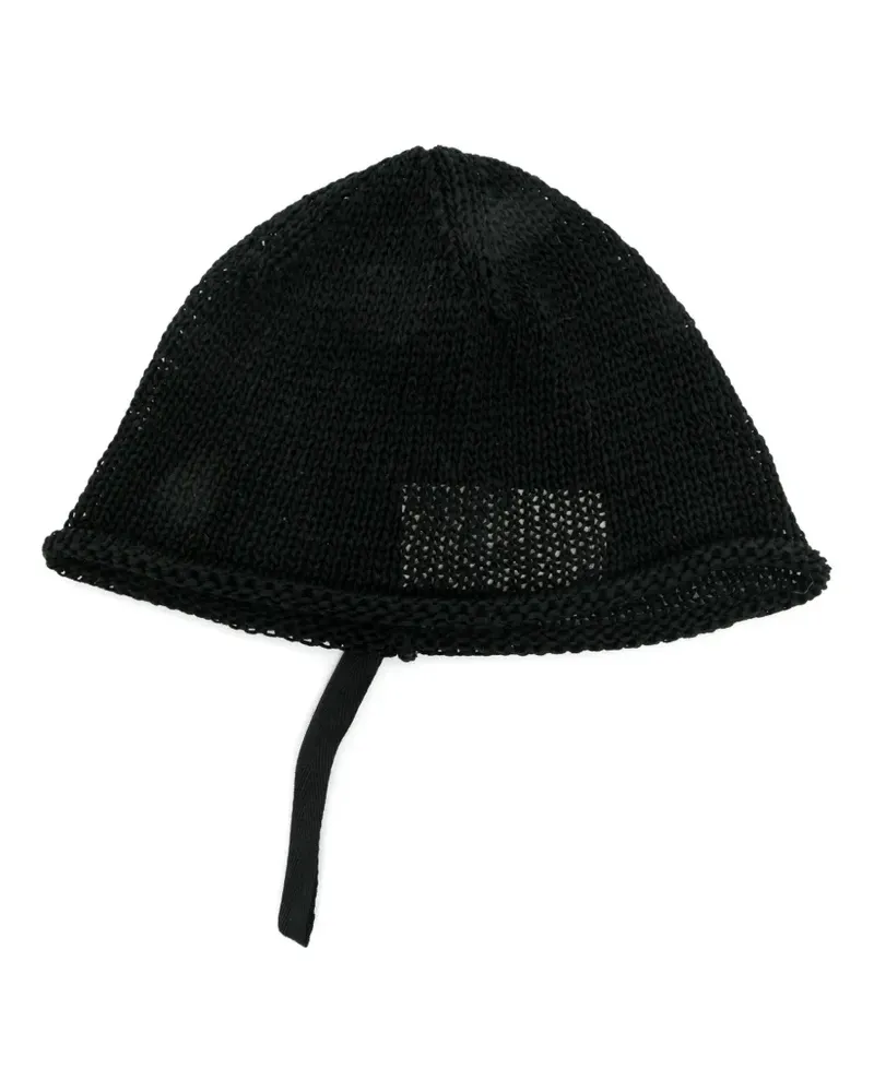 forme d'expression knitted-mesh beanie hat - Schwarz Schwarz