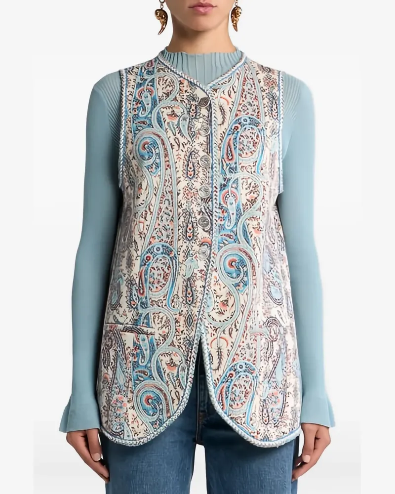 Etro Jacquard-Weste mit Paisleymuster - Nude Nude