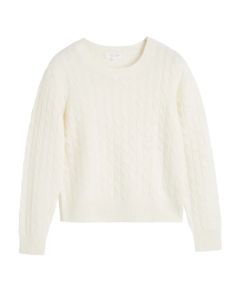 Chinti & Parker Kaschmirpullover mit Zopfmuster - Weiß Weiß