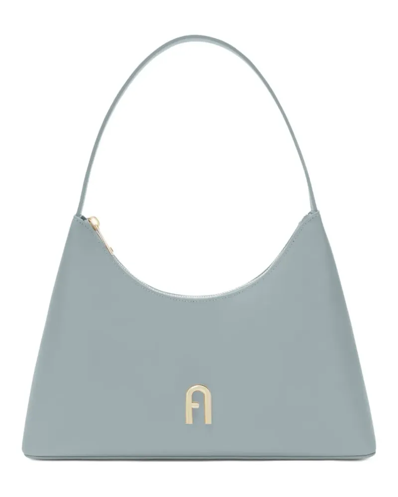 Furla Kleine Diamante Schultertasche mit abgerundetem Saum - Blau Blau