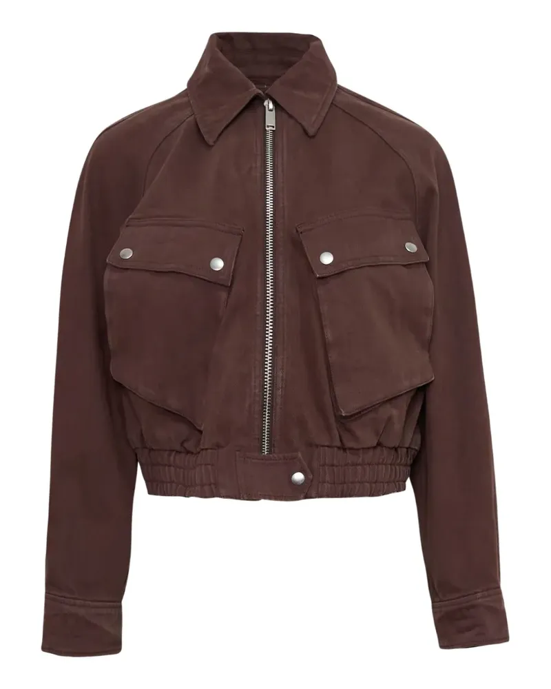 3.1 phillip lim cropped denim bomber jacket - Braun Braun