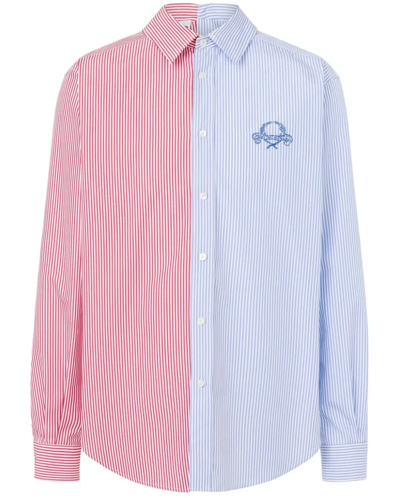 Moschino Hemd mit Kontrasteinsätzen - Blau Blau