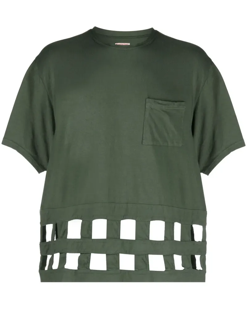 KAPITAL T-Shirt mit Cut-Outs - Grün Grün