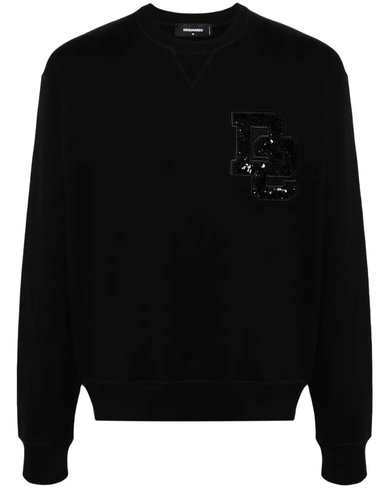 Dsquared2 Sweatshirt mit Logo-Patch Schwarz