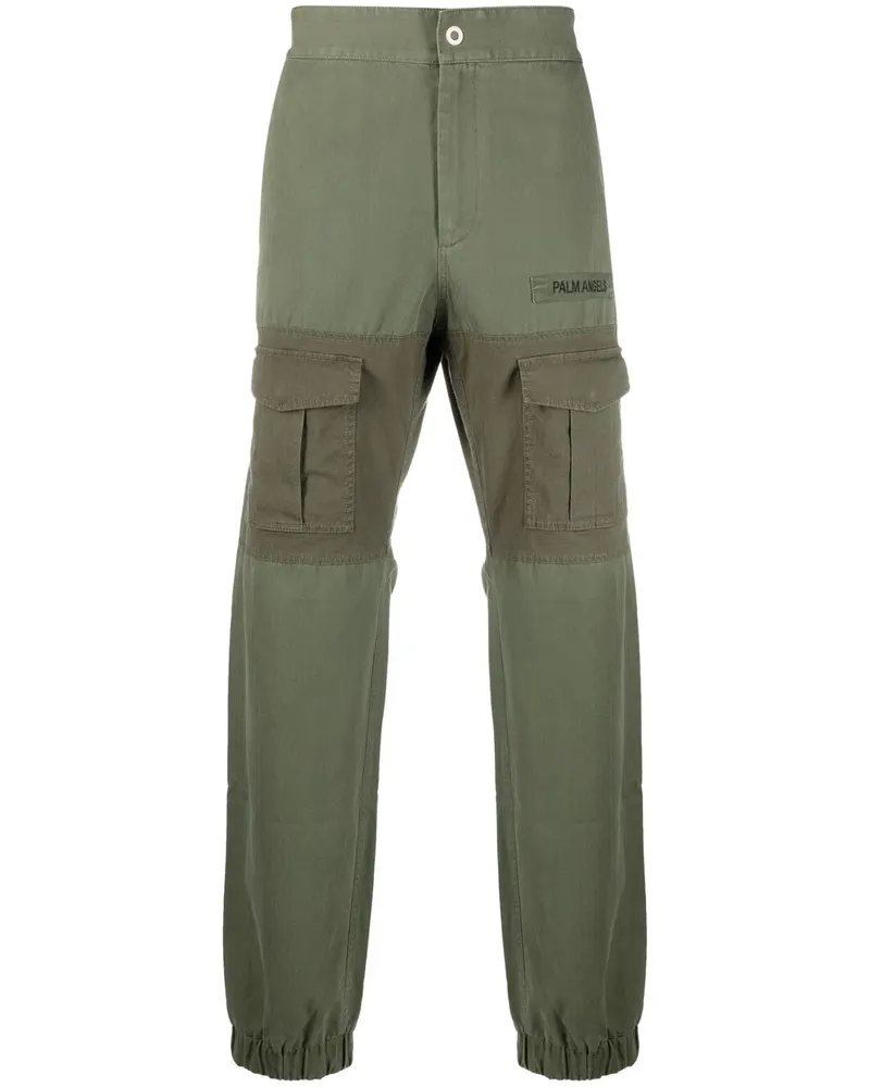 Palm Angels Cargohose mit Logo-Patch - Grün Grün