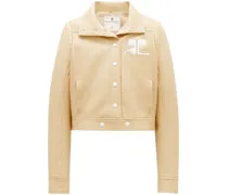 Vinyl-Jacke mit Reißverschluss - Nude