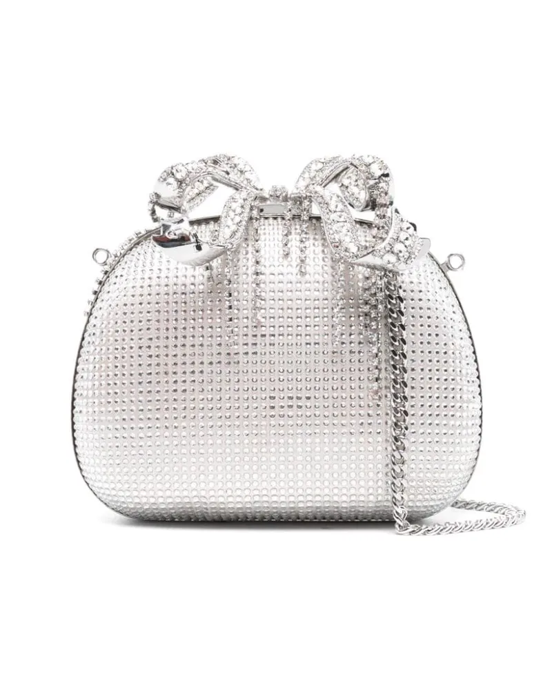 Self-Portrait Clutch mit Strass Silber